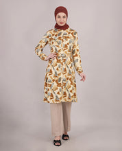Abstract Print Belted Rayon Top