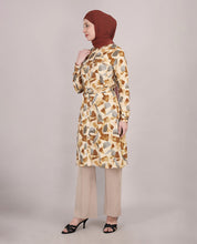Abstract Print Belted Rayon Top