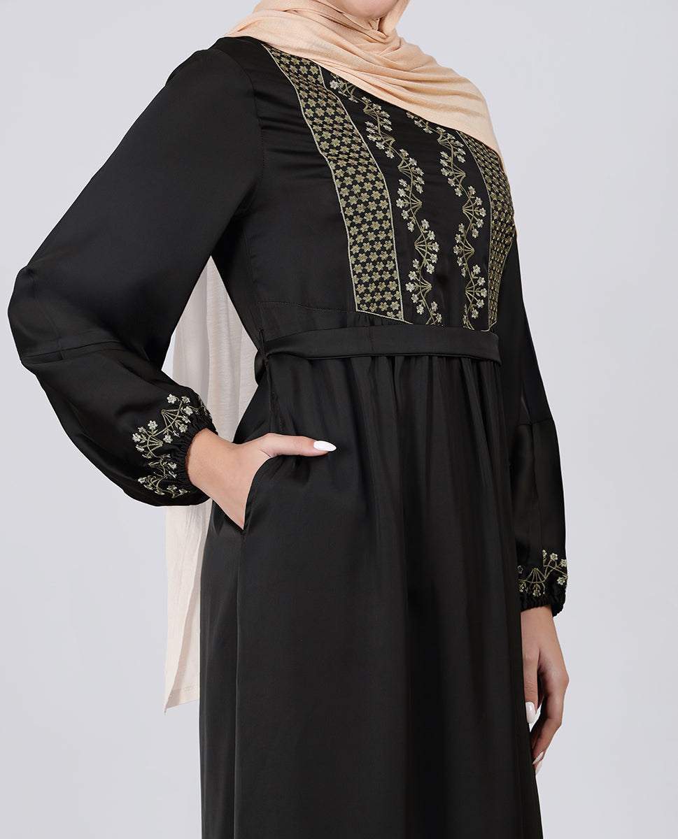 Green Mirage Embroidered Luxury Abaya