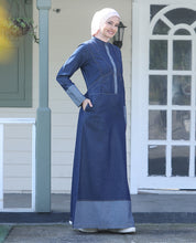 Urban Majesty Fine Denim jilbab, urban abaya, jilbab, modest wear, Islamic dress, long dress