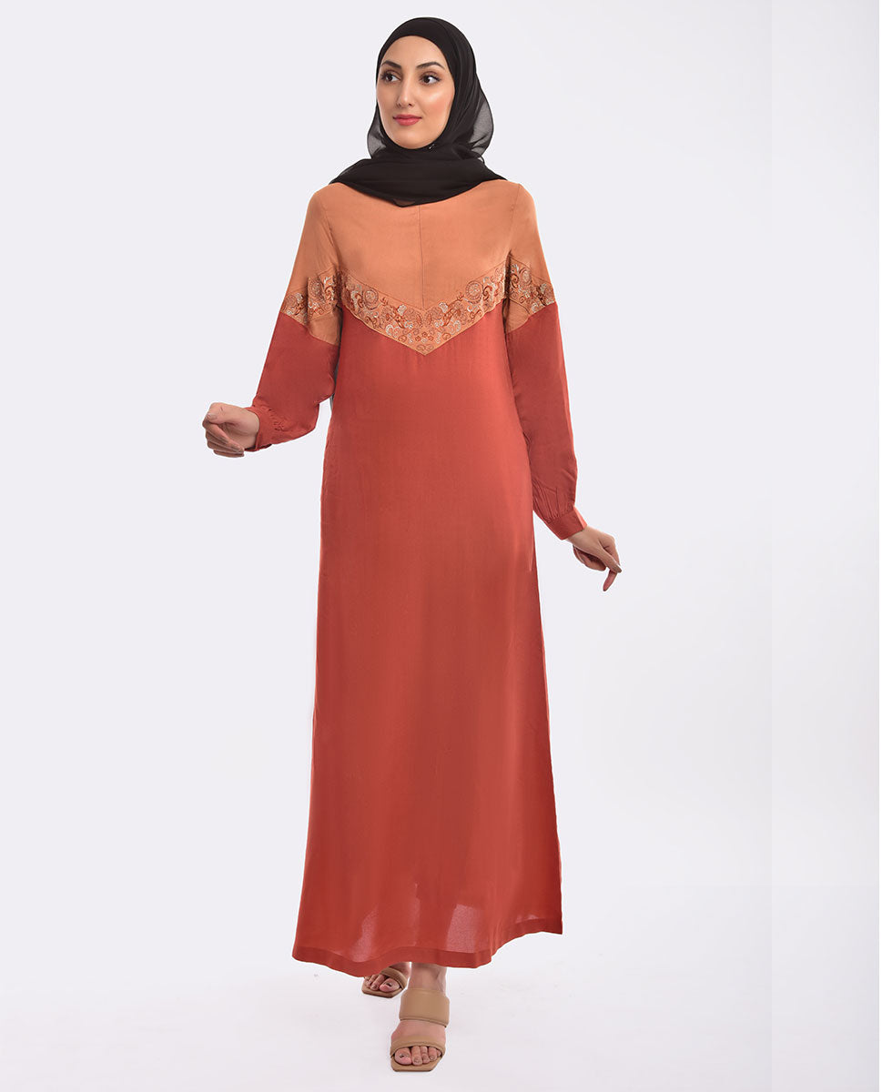 Front view of 1wjbsrvs0200a – modest abaya design