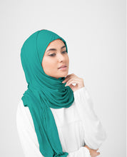 Dark jersey hijab, breathable hijab, stretchable scarf, Islamic scarf