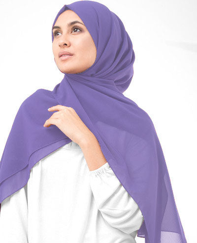 Chalk Violet Poly Georgette Scarf