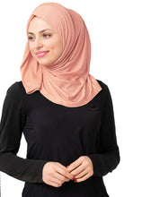 Peach jersey hijab, breathable hijab, stretchable scarf, Islamic scarf