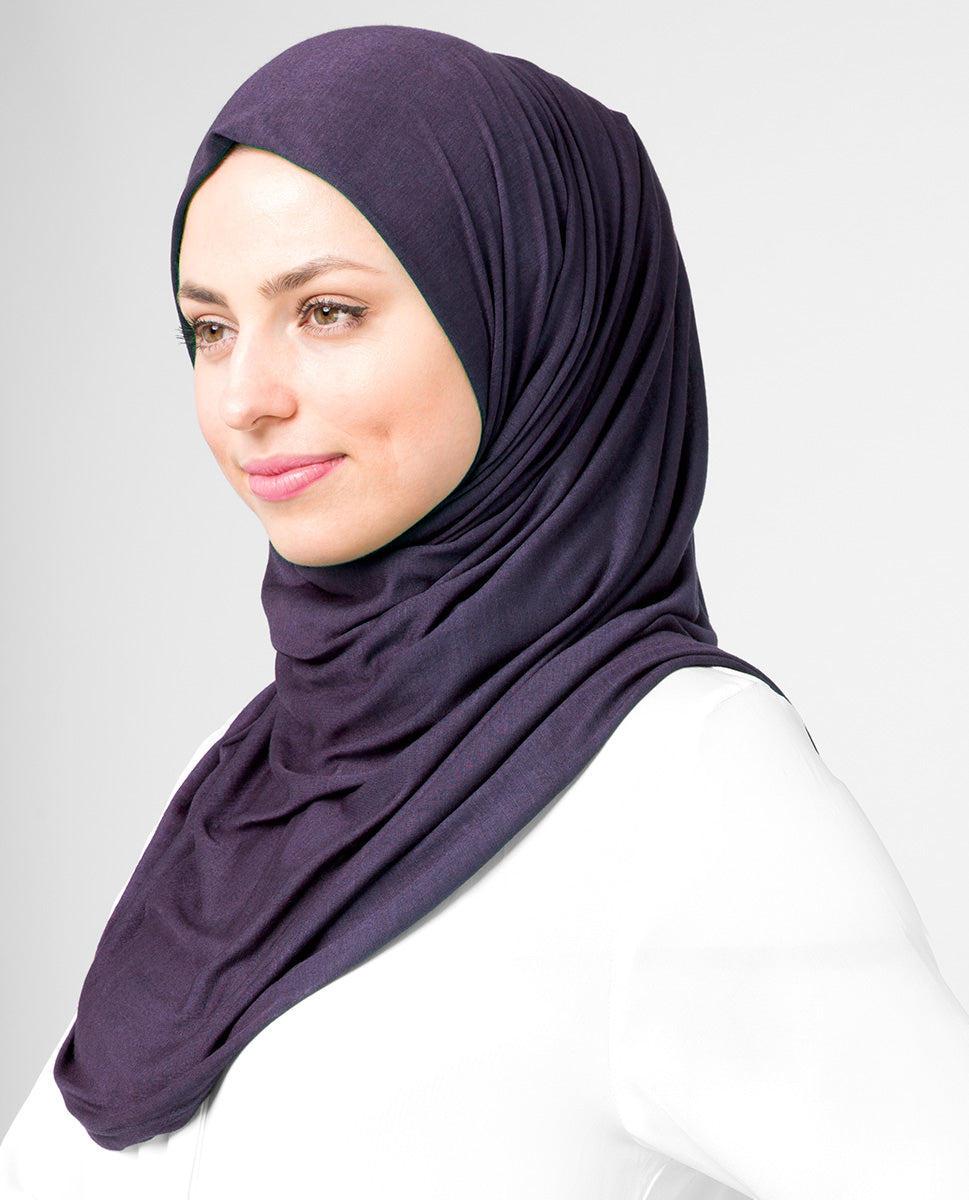 Gentian jersey hijab, breathable hijab, stretchable scarf, Islamic scarf