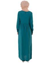 Green With Gold Embroidery Abaya