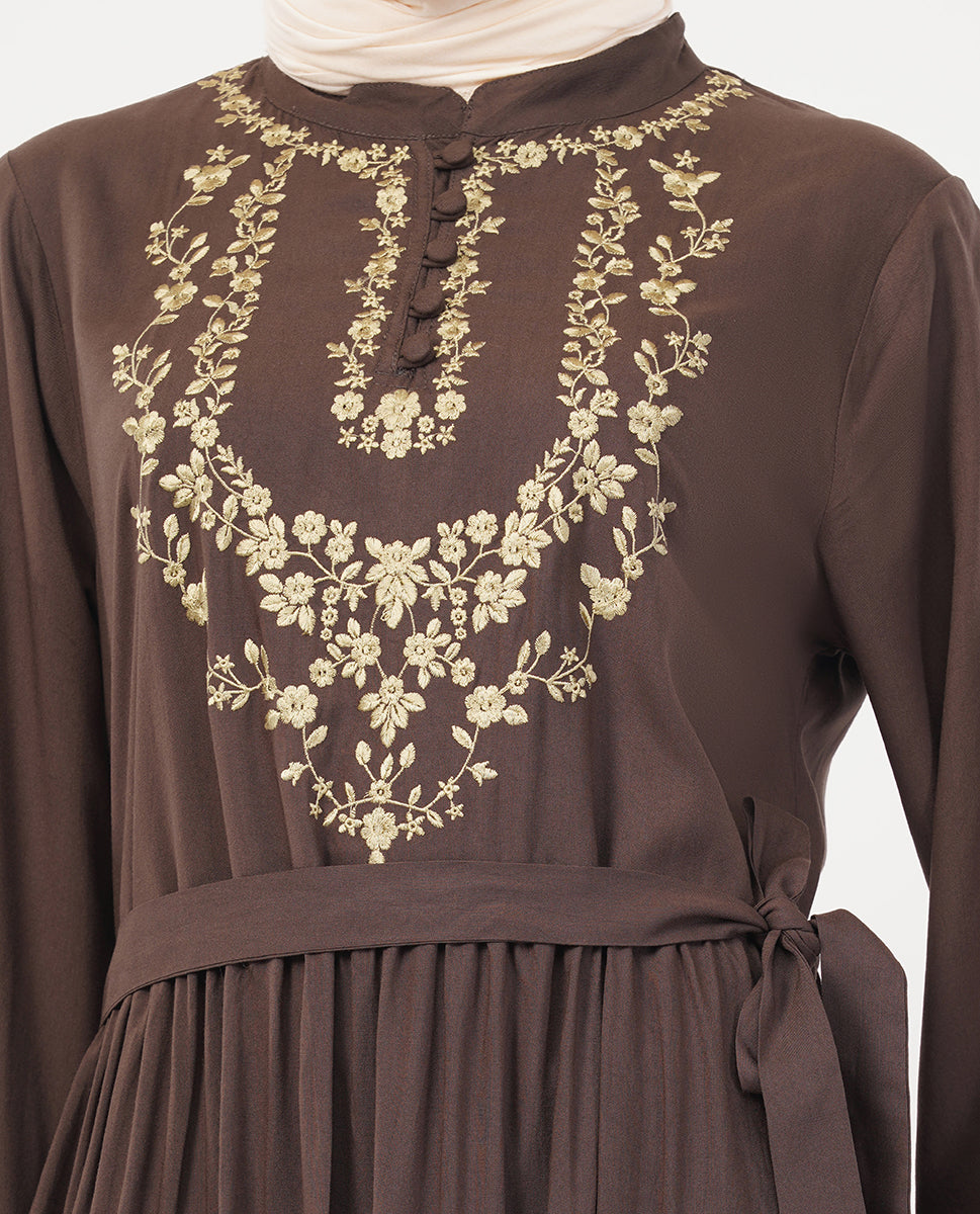 Flare & Thread Embroidered Abaya