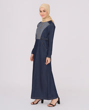 Midnight Blue Fine Denim Jilbab, urban abaya, jilbab, modest wear, Islamic dress, long dress
