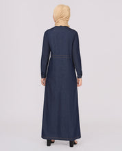 Midnight Blue Fine Denim Jilbab, urban abaya, jilbab, modest wear, Islamic dress, long dress