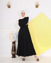 Front view of black beauty embroidered abaya – modest abaya design
