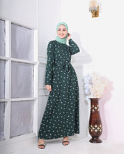 Front view of precious pine printed abaya – modest abaya design