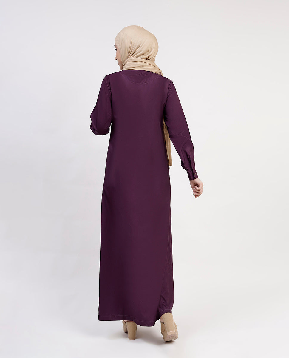Lavish Purple Pleated Abaya