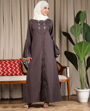 Front view of elegant grandeur flared sleeves abaya – modest abaya design