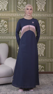 Blue Essence Raised Neck Jilbab