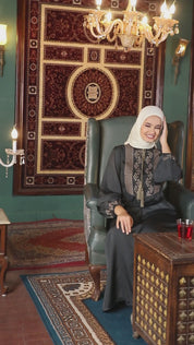 Grey Mirage Luxury Embroidered Abaya