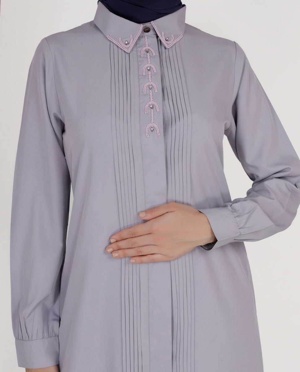 Lavish Lilac Pleated Abaya