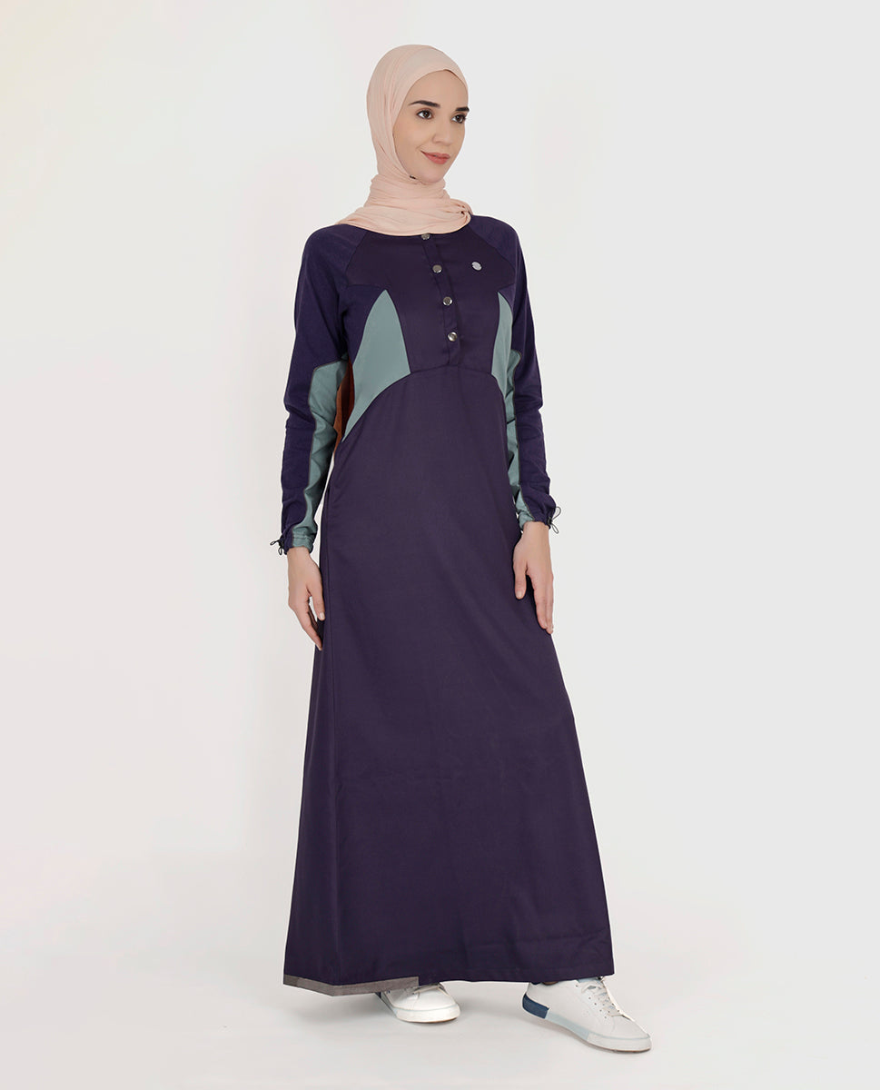 Berry Blue Toggle Sleeves Jilbab