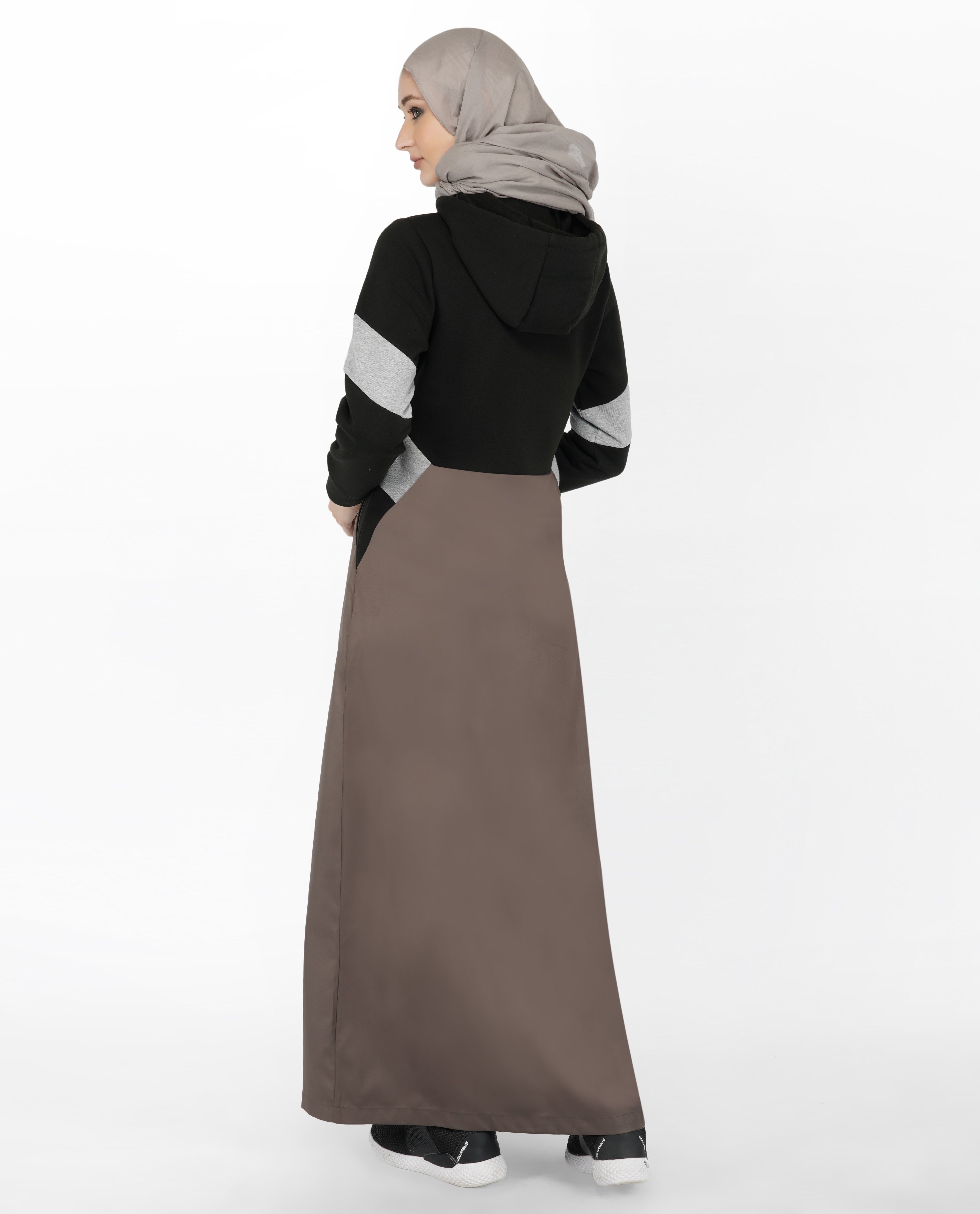 Black & Grey Hoody Jilbab