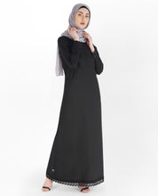 Midnight Black Laced Edge Abaya