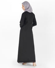 Midnight Black Laced Edge Abaya