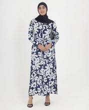 Abstract Floral Printed Rayon Abaya