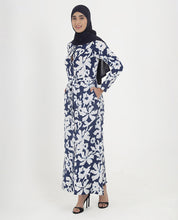 Abstract Floral Printed Rayon Abaya