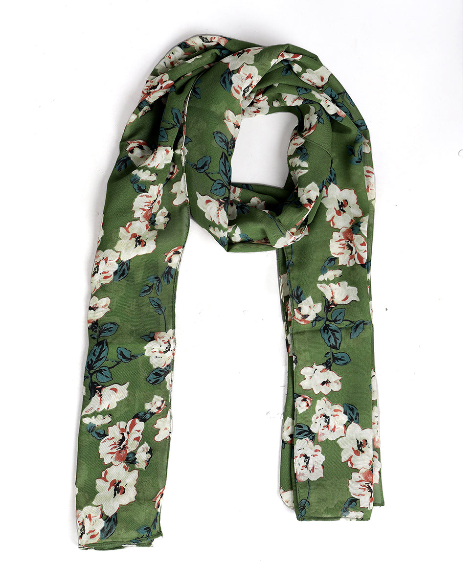 Green Oasis Floral Polygeorgette Hijab