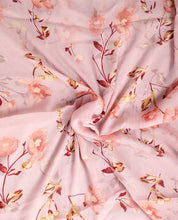 Soft Peach Floral Chiffon Hijab