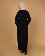 Midnight Bloom Flared Rayon Abaya