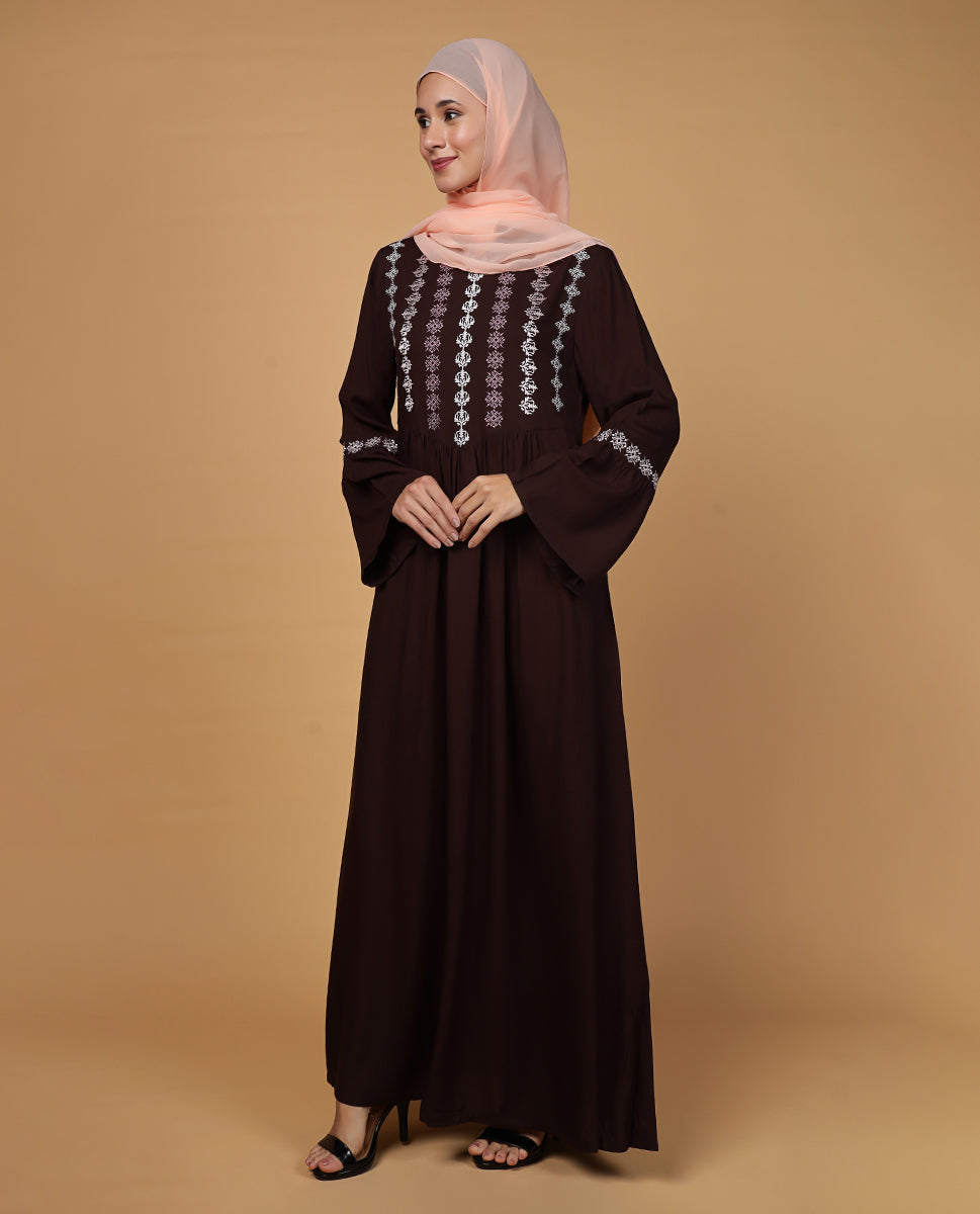 Mocha Love Flared Rayon Abaya