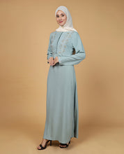 Threadplay Sage Blue Embroidered Abaya