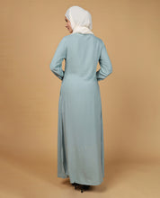 Threadplay Sage Blue Embroidered Abaya