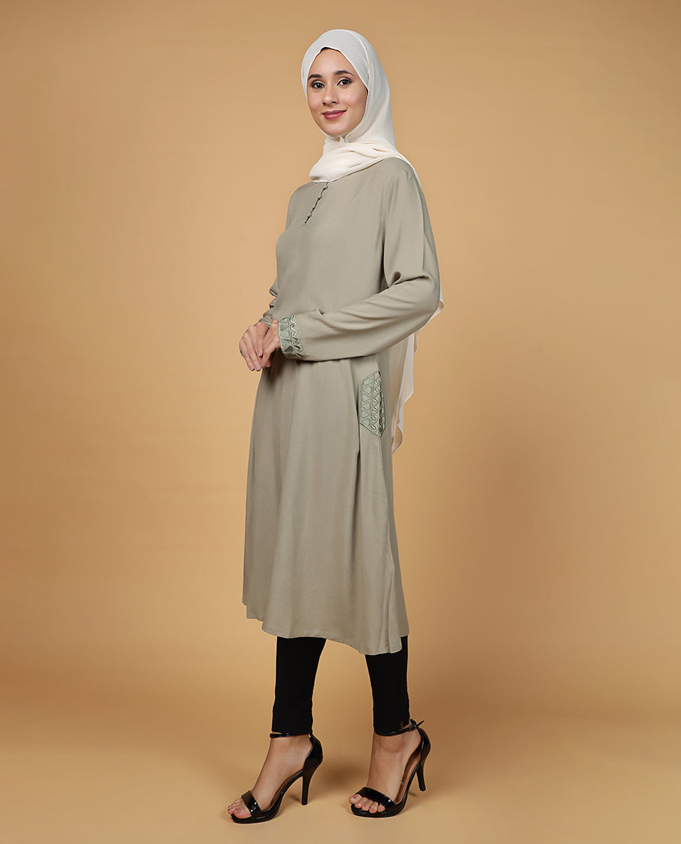 Ethereal Grey Embroidered Cuff