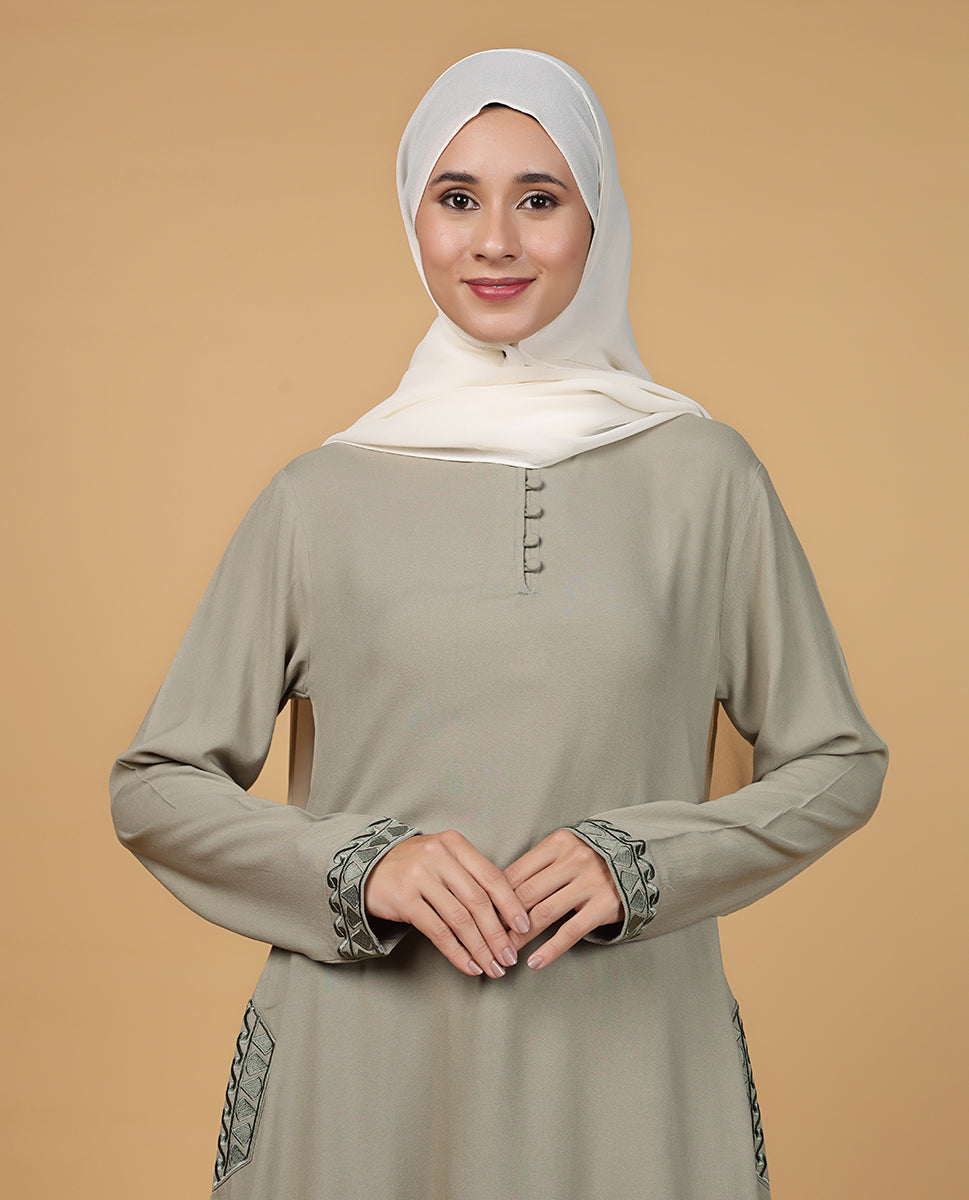 Ethereal Grey Embroidered Cuff