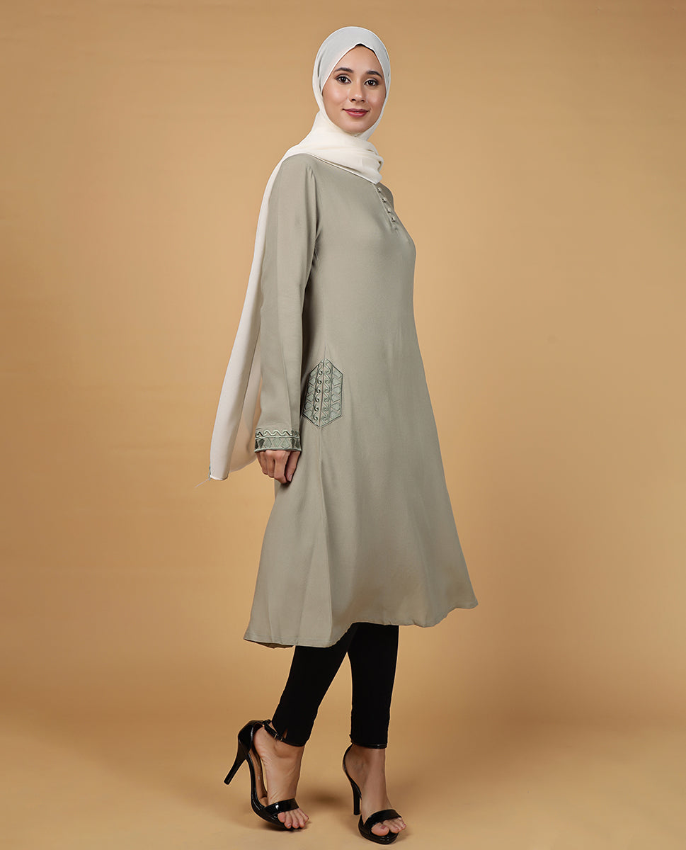 Ethereal Grey Embroidered Cuff