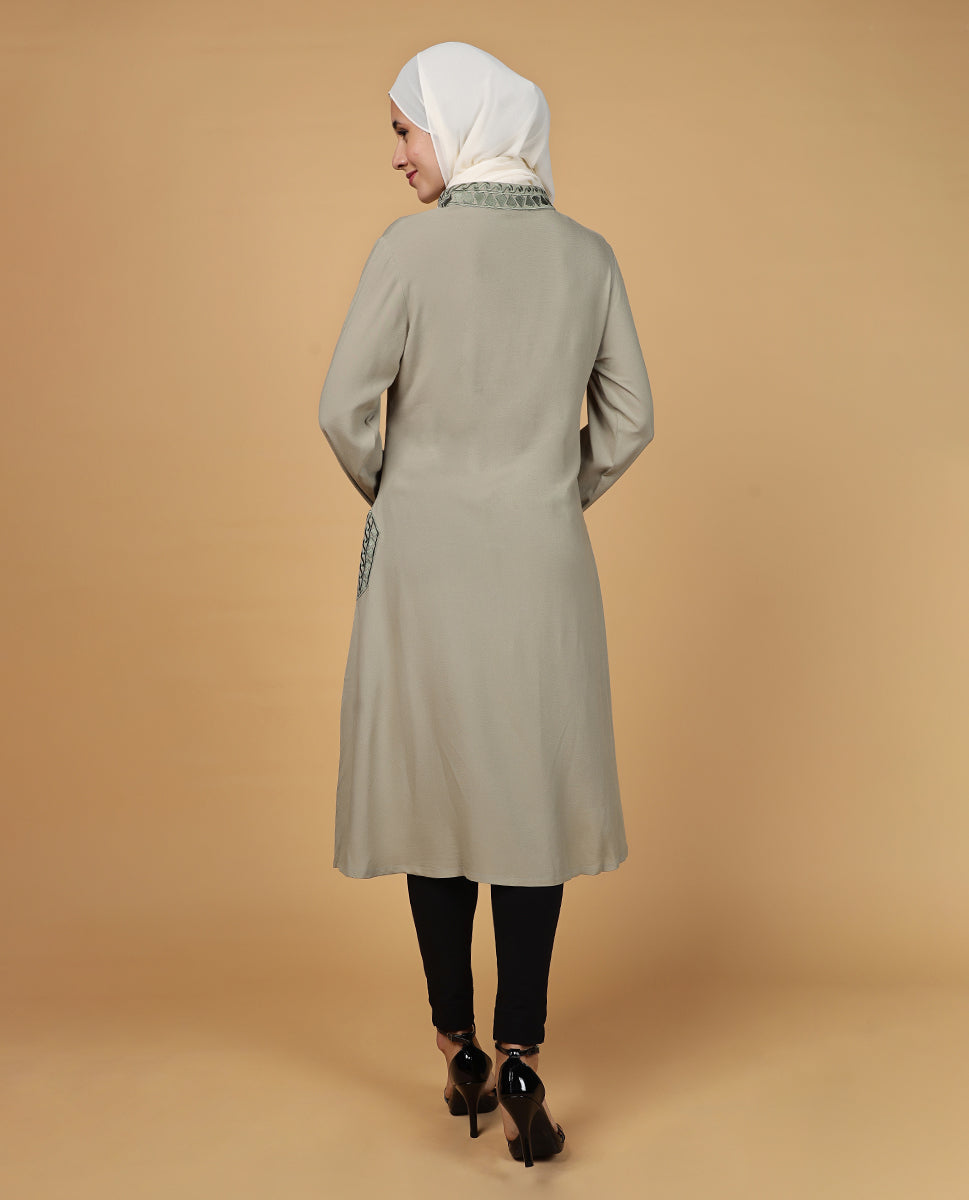 Ethereal Grey Embroidered Cuff