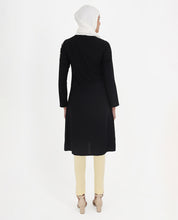 Midnight Black Rayon Embroidered Top