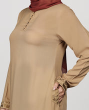 Golden Sand Embroidered Cuff Top