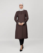 Mocha Muse Embroidered Cuff Top