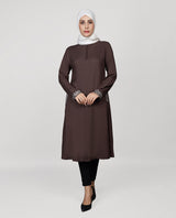Mocha Muse Embroidered Cuff Top