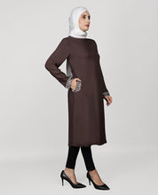 Mocha Muse Embroidered Cuff Top