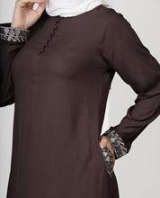 Mocha Muse Embroidered Cuff Top