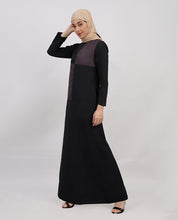 Elysian Black: Soft Touch Taslon Jilbab