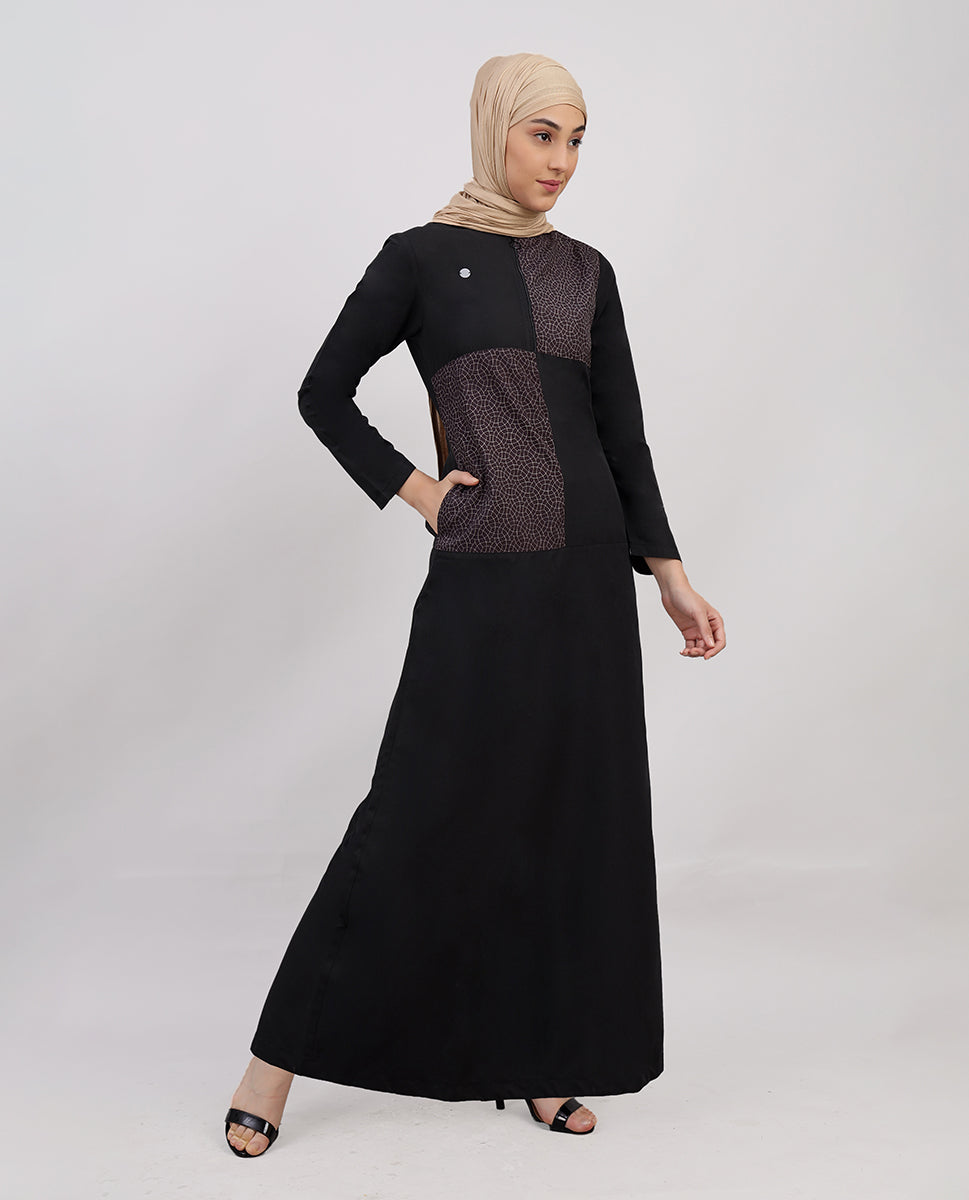 Elysian Black: Soft Touch Taslon Jilbab