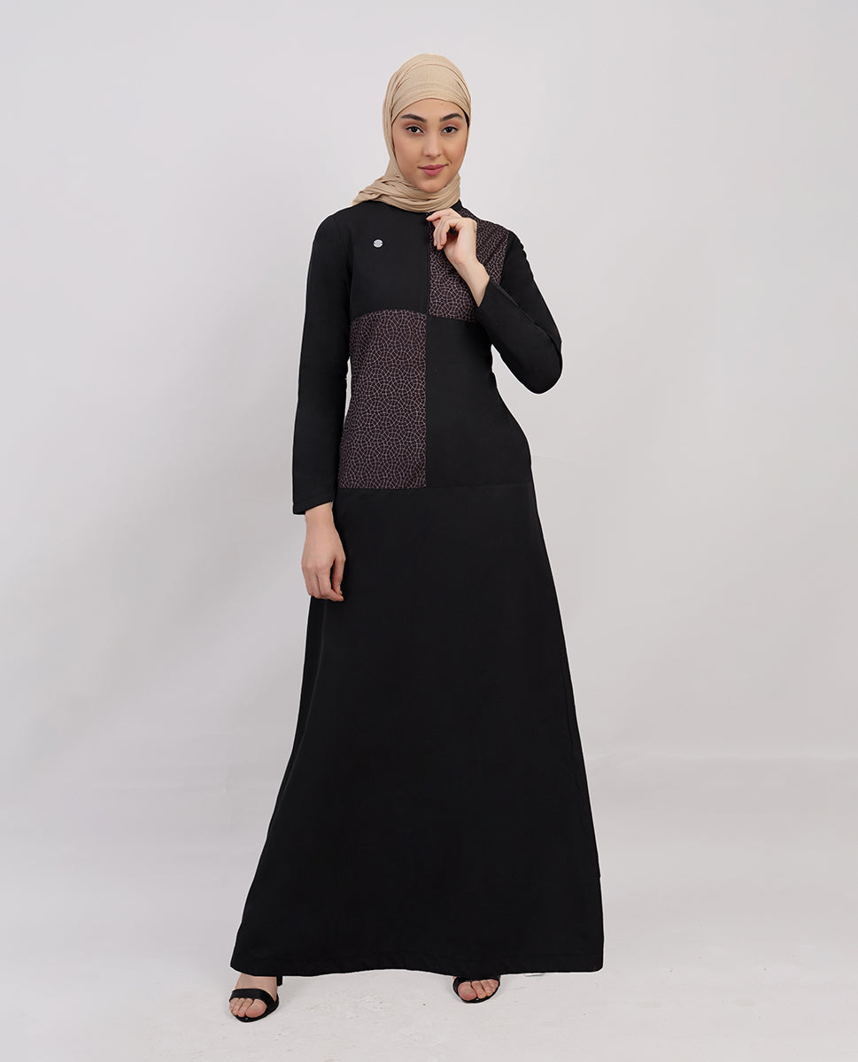 Elysian Black: Soft Touch Taslon Jilbab