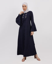 Navy Grandeur Flared Sleeves Abaya