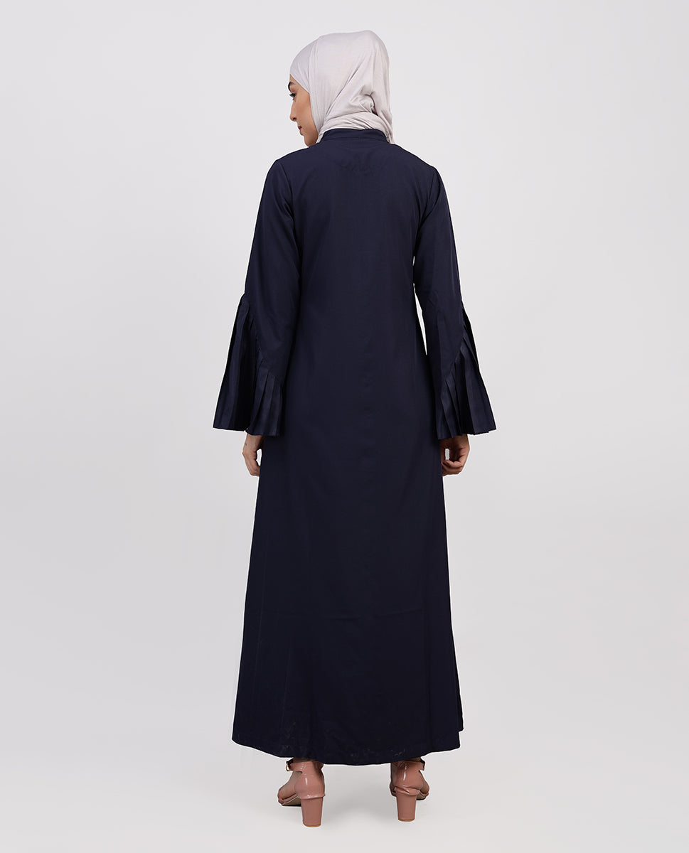 Navy Grandeur Flared Sleeves Abaya