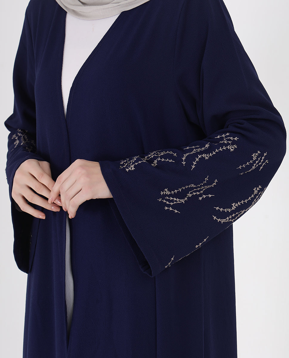 Deep Ocean Belted Open Abaya
