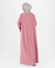 Soft Blush Belted Open Abaya