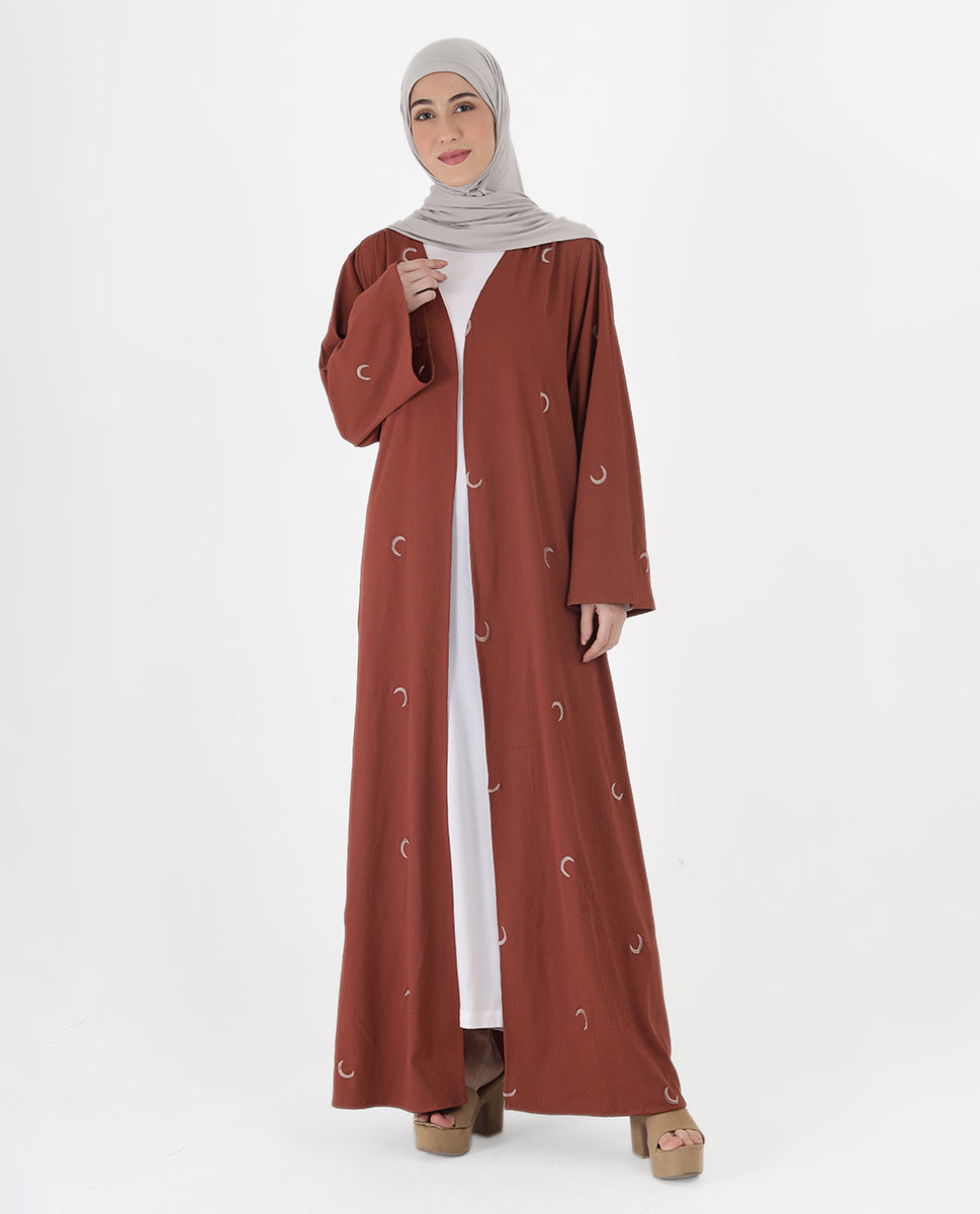 Rustic Grace Belted Open Abaya